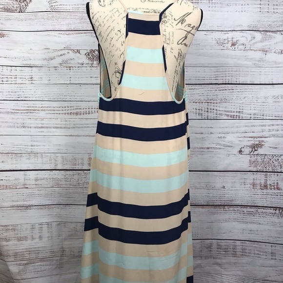 Victoria’s Secret Striped Halter back size small ruffle hem casual maxi Dress - Picture 3 of 10
